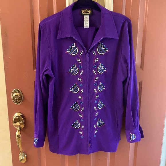 Bob Mackie Purple Pants and Jacket Set.  So soft like baby fine velour. Lined. - Picture 2 of 9